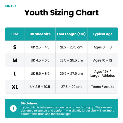 Kintex Youth Heel Support Sleeve - Compression Relief for Active Kids